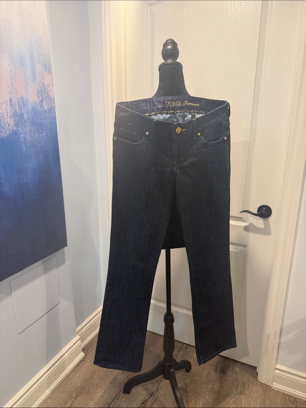 GUESS Premium Women's Dark Indigo Straight Leg Jeans